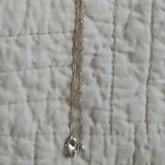 Vintage Lab Created Tear Drop Diamond Surrounded by White Sapphires 16" 925 SS - Picture 7 of 10